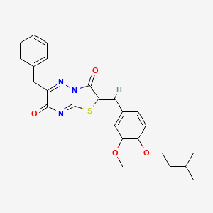 6-benzyl-2-[3-methoxy-4-(3-methylbutoxy)benzylidene]-7H-[1,3]thiazolo[3,2-b][1,2,4]triazine-3,7(2H)-dione