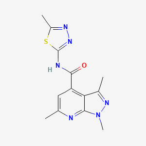 molecular formula C13H14N6OS B4546353 1,3,6-trimethyl-N-(5-methyl-1,3,4-thiadiazol-2-yl)-1H-pyrazolo[3,4-b]pyridine-4-carboxamide 