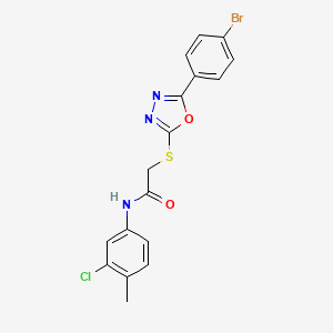 2-{[5-(4-bromophenyl)-1,3,4-oxadiazol-2-yl]sulfanyl}-N-(3-chloro-4-methylphenyl)acetamide