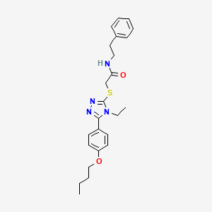 2-{[5-(4-butoxyphenyl)-4-ethyl-4H-1,2,4-triazol-3-yl]sulfanyl}-N-(2-phenylethyl)acetamide