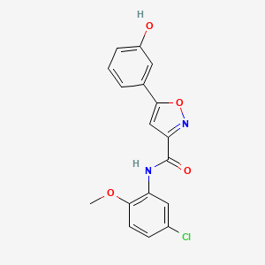 N-(5-chloro-2-methoxyphenyl)-5-(3-hydroxyphenyl)-3-isoxazolecarboxamide