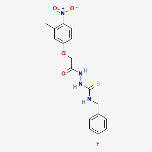 N-(4-fluorobenzyl)-2-[(3-methyl-4-nitrophenoxy)acetyl]hydrazinecarbothioamide