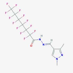 molecular formula C13H9F13N4O B454642 N'-[(1,3-dimethyl-1H-pyrazol-4-yl)methylene]-2,2,3,3,4,4,5,5,6,6,7,7,7-tridecafluoroheptanohydrazide 