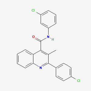 N-(3-chlorophenyl)-2-(4-chlorophenyl)-3-methylquinoline-4-carboxamide