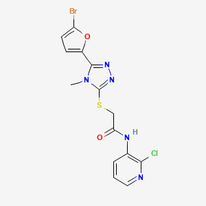 molecular formula C14H11BrClN5O2S B4546436 2-{[5-(5-bromo-2-furyl)-4-methyl-4H-1,2,4-triazol-3-yl]thio}-N-(2-chloro-3-pyridinyl)acetamide 