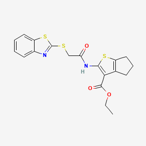 ethyl 2-{[(1,3-benzothiazol-2-ylsulfanyl)acetyl]amino}-5,6-dihydro-4H-cyclopenta[b]thiophene-3-carboxylate