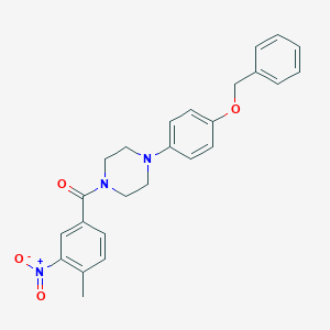 molecular formula C25H25N3O4 B454649 1-[4-(Benzyloxy)phenyl]-4-{3-nitro-4-methylbenzoyl}piperazine 