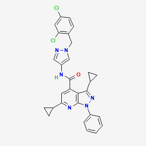 3,6-DICYCLOPROPYL-N~4~-[1-(2,4-DICHLOROBENZYL)-1H-PYRAZOL-4-YL]-1-PHENYL-1H-PYRAZOLO[3,4-B]PYRIDINE-4-CARBOXAMIDE