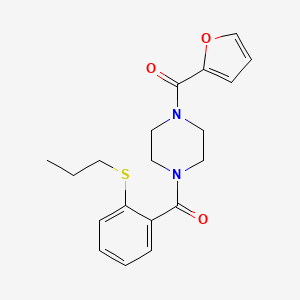 molecular formula C19H22N2O3S B4546519 [4-(Furan-2-carbonyl)piperazin-1-yl]-(2-propylsulfanylphenyl)methanone 