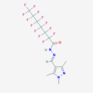 molecular formula C14H11F13N4O B454653 2,2,3,3,4,4,5,5,6,6,7,7,7-tridecafluoro-N'-[(1,3,5-trimethyl-1H-pyrazol-4-yl)methylene]heptanohydrazide 