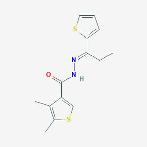 molecular formula C14H16N2OS2 B454655 4,5-dimethyl-N'-[1-(2-thienyl)propylidene]-3-thiophenecarbohydrazide 