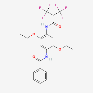 N-{2,5-DIETHOXY-4-[3,3,3-TRIFLUORO-2-(TRIFLUOROMETHYL)PROPANAMIDO]PHENYL}BENZAMIDE