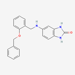 molecular formula C21H19N3O2 B4546588 5-{[2-(benzyloxy)benzyl]amino}-1,3-dihydro-2H-benzimidazol-2-one 