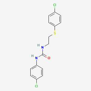 molecular formula C15H14Cl2N2OS B4546605 3-(4-CHLOROPHENYL)-1-{2-[(4-CHLOROPHENYL)SULFANYL]ETHYL}UREA 