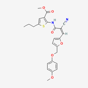 methyl 2-[(2-cyano-3-{5-[(4-methoxyphenoxy)methyl]-2-furyl}acryloyl)amino]-5-propyl-3-thiophenecarboxylate