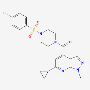 {4-[(4-CHLOROPHENYL)SULFONYL]PIPERAZINO}(6-CYCLOPROPYL-1-METHYL-1H-PYRAZOLO[3,4-B]PYRIDIN-4-YL)METHANONE