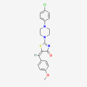 molecular formula C21H20ClN3O2S B4546639 (5E)-2-[4-(4-chlorophenyl)piperazin-1-yl]-5-(4-methoxybenzylidene)-1,3-thiazol-4(5H)-one 