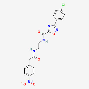 3-(4-CHLOROPHENYL)-N~5~-(2-{[2-(4-NITROPHENYL)ACETYL]AMINO}ETHYL)-1,2,4-OXADIAZOLE-5-CARBOXAMIDE