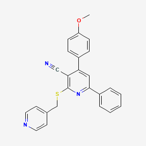 molecular formula C25H19N3OS B4546650 4-(4-METHOXYPHENYL)-6-PHENYL-2-{[(PYRIDIN-4-YL)METHYL]SULFANYL}PYRIDINE-3-CARBONITRILE 