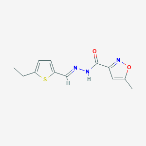 molecular formula C12H13N3O2S B454666 N'-[(5-ethyl-2-thienyl)methylene]-5-methyl-3-isoxazolecarbohydrazide 