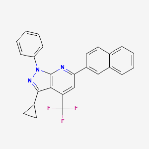 3-cyclopropyl-6-(2-naphthyl)-1-phenyl-4-(trifluoromethyl)-1H-pyrazolo[3,4-b]pyridine