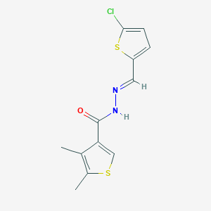 molecular formula C12H11ClN2OS2 B454668 N'-[(5-chloro-2-thienyl)methylene]-4,5-dimethyl-3-thiophenecarbohydrazide 