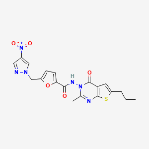 N-[2-METHYL-4-OXO-6-PROPYLTHIENO[2,3-D]PYRIMIDIN-3(4H)-YL]-5-[(4-NITRO-1H-PYRAZOL-1-YL)METHYL]-2-FURAMIDE