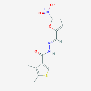 molecular formula C12H11N3O4S B454670 N'-({5-nitro-2-furyl}methylene)-4,5-dimethyl-3-thiophenecarbohydrazide 