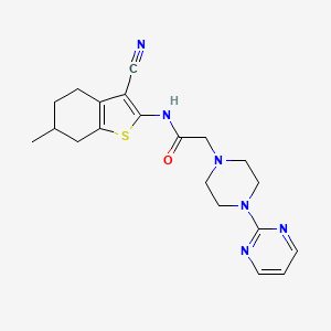 N-(3-cyano-6-methyl-4,5,6,7-tetrahydro-1-benzothiophen-2-yl)-2-[4-(pyrimidin-2-yl)piperazin-1-yl]acetamide