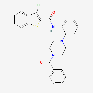 3-chloro-N-{2-[4-(phenylcarbonyl)piperazin-1-yl]phenyl}-1-benzothiophene-2-carboxamide