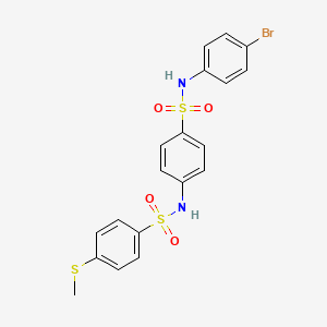 molecular formula C19H17BrN2O4S3 B4546737 N-(4-{[(4-bromophenyl)amino]sulfonyl}phenyl)-4-(methylthio)benzenesulfonamide 