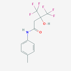 molecular formula C12H11F6NO2 B454678 4,4,4-trifluoro-3-hydroxy-N-(4-methylphenyl)-3-(trifluoromethyl)butanamide 