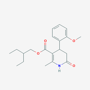 molecular formula C20H27NO4 B4546798 2-Ethylbutyl 4-(2-methoxyphenyl)-2-methyl-6-oxo-1,4,5,6-tetrahydropyridine-3-carboxylate 