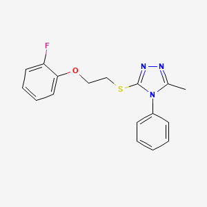 molecular formula C17H16FN3OS B4546815 3-[2-(2-Fluorophenoxy)ethylsulfanyl]-5-methyl-4-phenyl-1,2,4-triazole 