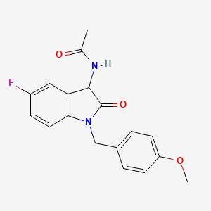 N-[5-fluoro-1-(4-methoxybenzyl)-2-oxo-2,3-dihydro-1H-indol-3-yl]acetamide