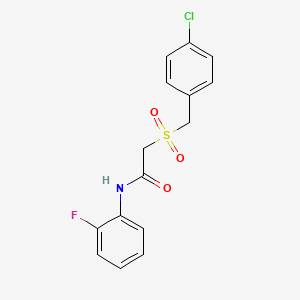 2-[(4-chlorobenzyl)sulfonyl]-N-(2-fluorophenyl)acetamide