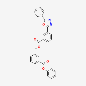 molecular formula C29H20N2O5 B4546875 3-(phenoxycarbonyl)benzyl 3-(5-phenyl-1,3,4-oxadiazol-2-yl)benzoate 