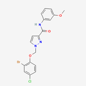 1-[(2-bromo-4-chlorophenoxy)methyl]-N-(3-methoxyphenyl)-1H-pyrazole-3-carboxamide