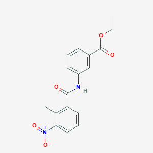 molecular formula C17H16N2O5 B454689 Ethyl 3-({3-nitro-2-methylbenzoyl}amino)benzoate 