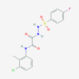 N-(3-chloro-2-methylphenyl)-2-[2-(4-fluorophenyl)sulfonylhydrazinyl]-2-oxoacetamide