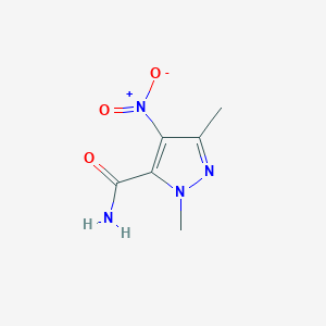 molecular formula C6H8N4O3 B454690 1,3-dimethyl-4-nitro-1H-pyrazole-5-carboxamide CAS No. 78208-58-9