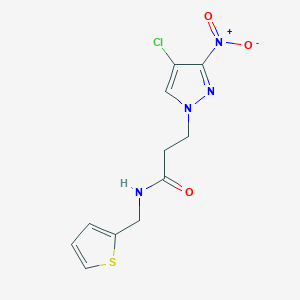 molecular formula C11H11ClN4O3S B4546916 3-(4-CHLORO-3-NITRO-1H-PYRAZOL-1-YL)-N~1~-(2-THIENYLMETHYL)PROPANAMIDE 