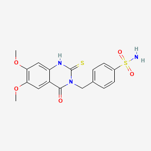 4-[(6,7-dimethoxy-4-oxo-2-thioxo-1,4-dihydroquinazolin-3(2H)-yl)methyl]benzenesulfonamide