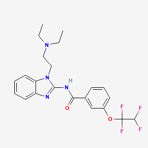 molecular formula C22H24F4N4O2 B4546930 N-{1-[2-(diethylamino)ethyl]-1H-benzimidazol-2-yl}-3-(1,1,2,2-tetrafluoroethoxy)benzamide 