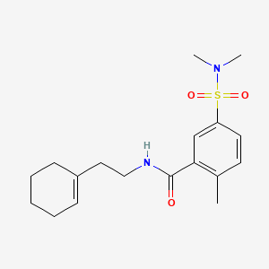 molecular formula C18H26N2O3S B4546936 N-[2-(cyclohex-1-en-1-yl)ethyl]-5-(dimethylsulfamoyl)-2-methylbenzamide 