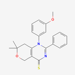 1-(3-methoxyphenyl)-7,7-dimethyl-2-phenyl-1,5,7,8-tetrahydro-4H-pyrano[4,3-d]pyrimidine-4-thione