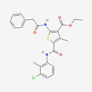 ETHYL 5-[(3-CHLORO-2-METHYLPHENYL)CARBAMOYL]-4-METHYL-2-(2-PHENYLACETAMIDO)THIOPHENE-3-CARBOXYLATE