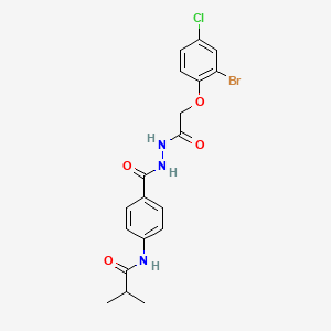 N-[4-({2-[(2-bromo-4-chlorophenoxy)acetyl]hydrazino}carbonyl)phenyl]-2-methylpropanamide