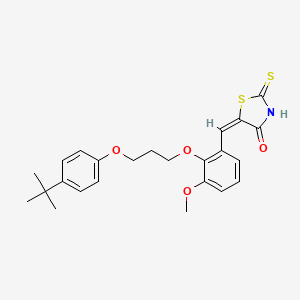 (5E)-5-[[2-[3-(4-tert-butylphenoxy)propoxy]-3-methoxyphenyl]methylidene]-2-sulfanylidene-1,3-thiazolidin-4-one