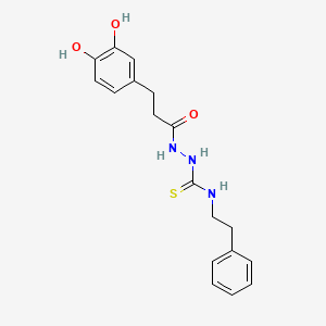 molecular formula C18H21N3O3S B4546986 2-[3-(3,4-dihydroxyphenyl)propanoyl]-N-(2-phenylethyl)hydrazinecarbothioamide 